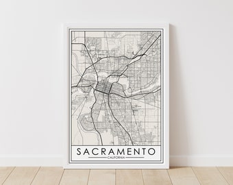 Sacramento, California Map – California Map Digital Download – Sacramento Printable Street Map