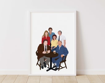 Cheers Print – Pop Line Art – Instant Download Illustration – TV Printable Poster
