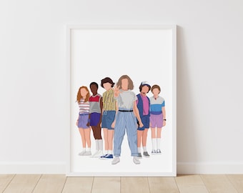 Stranger Things Print – Pop Line Art – Instant Download Illustration – TV Printable Poster