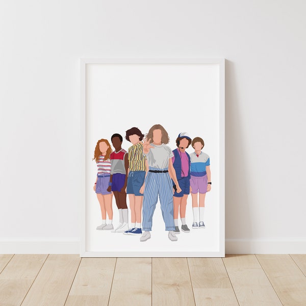 Stranger Things Print – Pop Line Art – Instant Download Illustration – TV Printable Poster