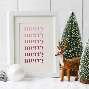 Merry Christmas Wall Art – Christmas Song Printable – Minimal Modern Holiday Art Download