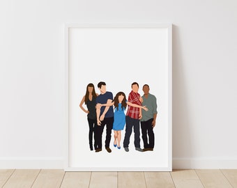 New Girl Print – Pop Line Art – Instant Download Illustration – TV Printable Poster