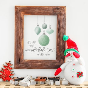 Ornaments Christmas Wall Art – Christmas Song Printable – Minimal Modern Holiday Art Download
