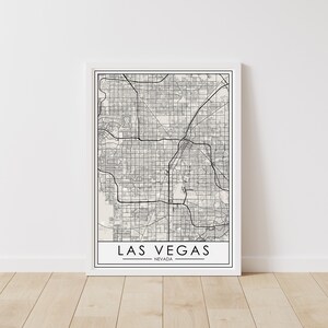 Las Vegas, Nevada Karte, – Nevada Digital Download – Las Vegas Druckbare Straßenkarte
