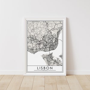 Lisbon, Portugal Map – Portugal Map Digital Download – Lisbon Printable Street Map