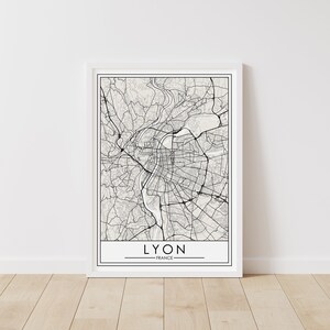 Lyon, France Map – France Map Digital Download – Lyon Printable Street Map