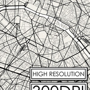Paris, France Map – France Map Digital Download – Paris Printable Street Map - Etsy