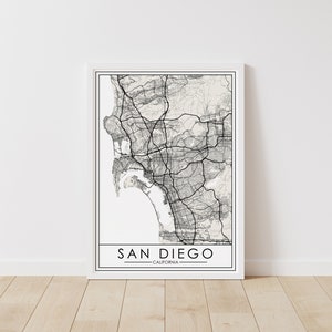 San Diego, California Map – California Map Digital Download – San Diego Printable Street Map