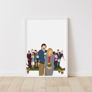 Parks and Recreation Print – Pop Line Art – Parks and Rec Instant Download Illustration – TV Printable Poster