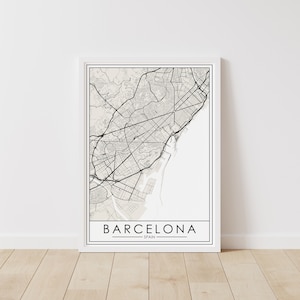 Barcelona, Spanien Karte – Spanien Karte Digitaler Download – Barcelona Druckbare Straßenkarte