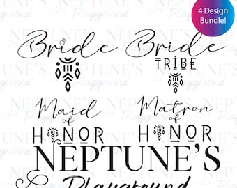 Boho Bride, Bride Tribe, Maid of Honor, Matron of Honor, Bachelorette Party, Shirt bundle, SVG Digital Download, Wedding Celebration-DXF