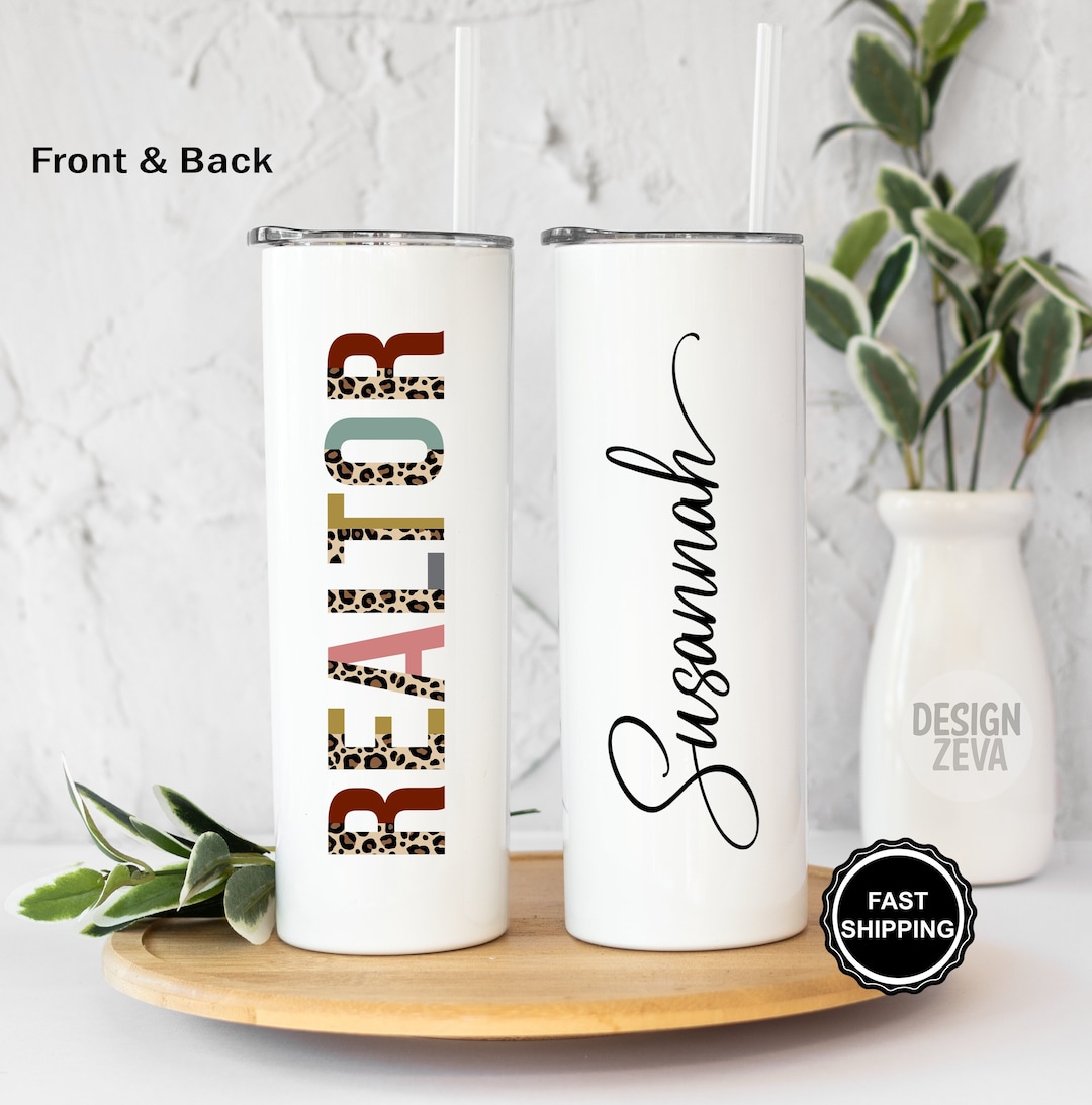 Realtor Personalized Tumbler, Real Estate Agent Custom Tumbler Cup With