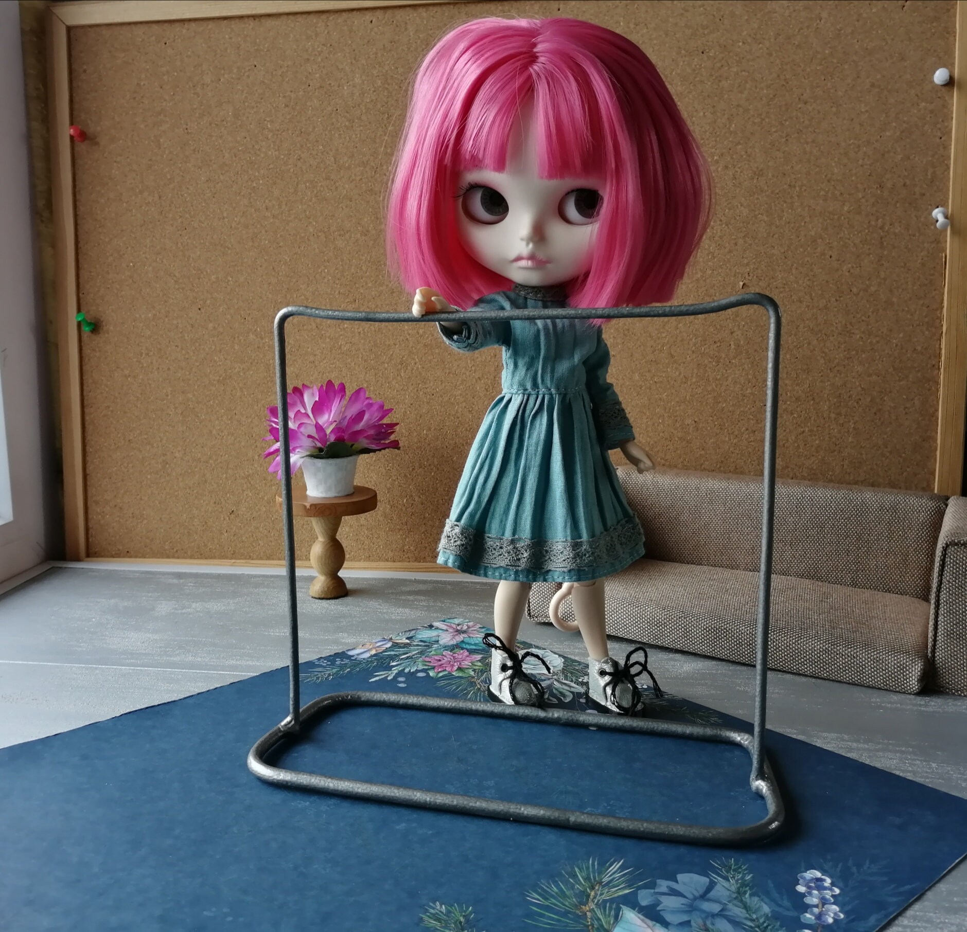Blythe clothes rack Dollhouse miniature rack 1/6 scale doll Etsy