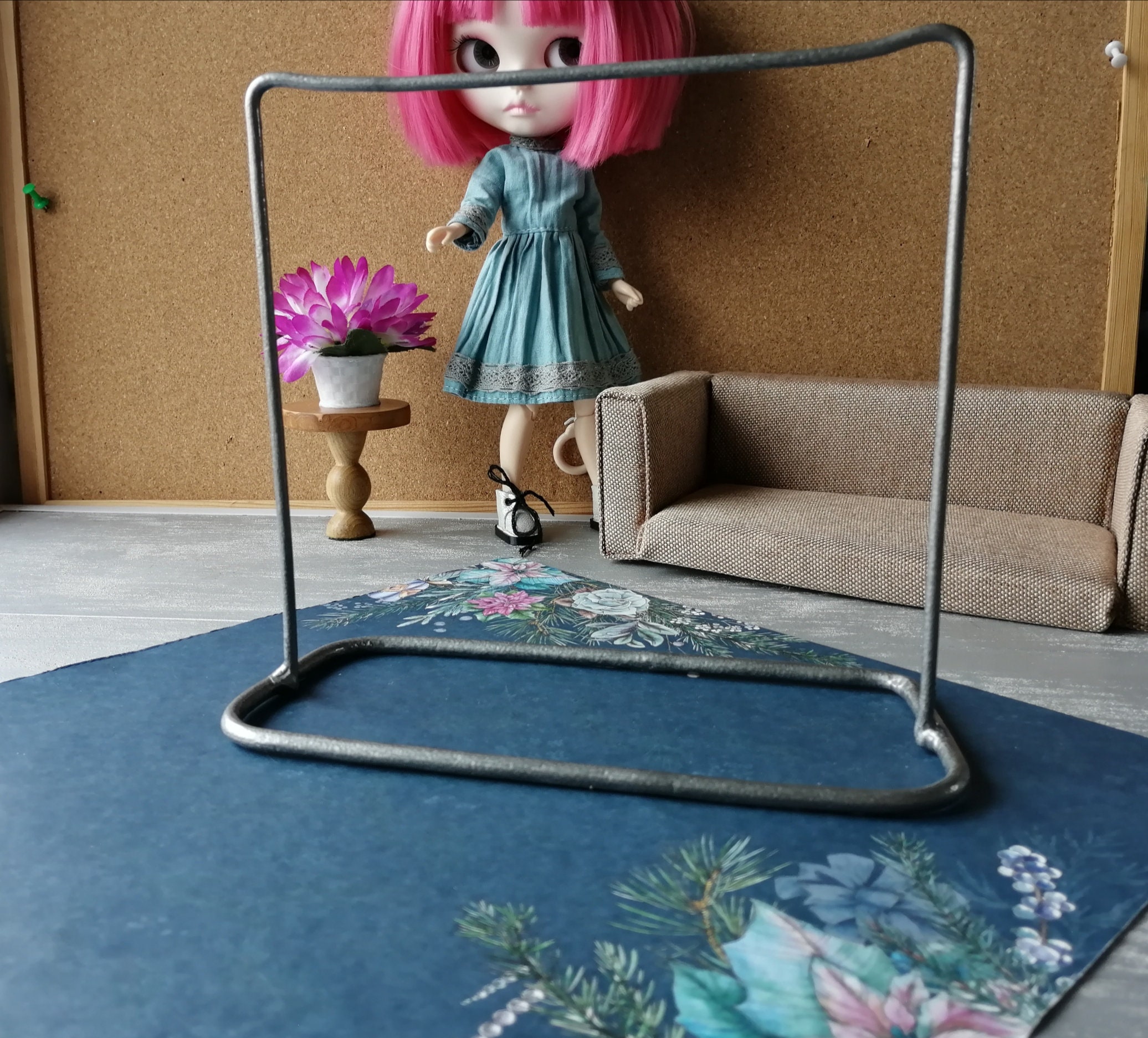 Blythe clothes rack Dollhouse miniature rack 1/6 scale doll Etsy
