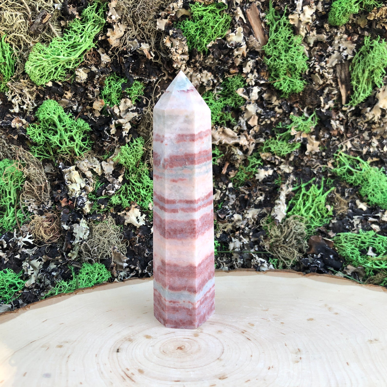 5 Pink Zebra Jasper Tower / Point Obelisk Healing Etsy