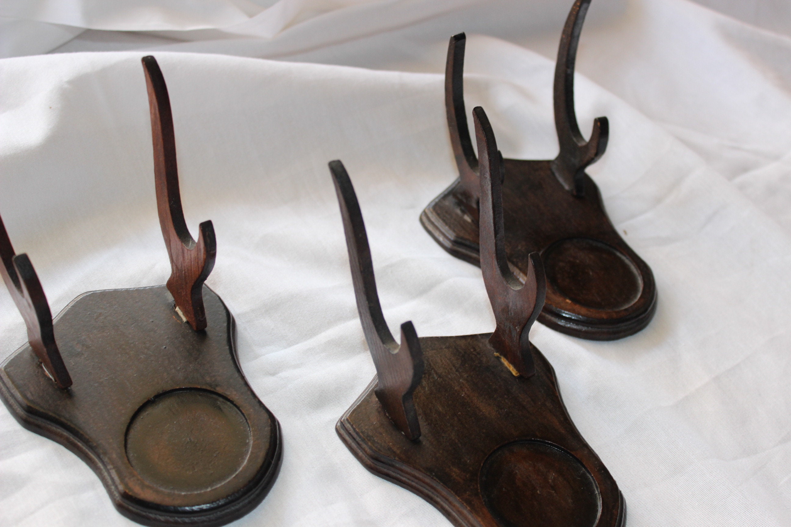 Vintage Wooden Cup and Saucer Display Stand Etsy