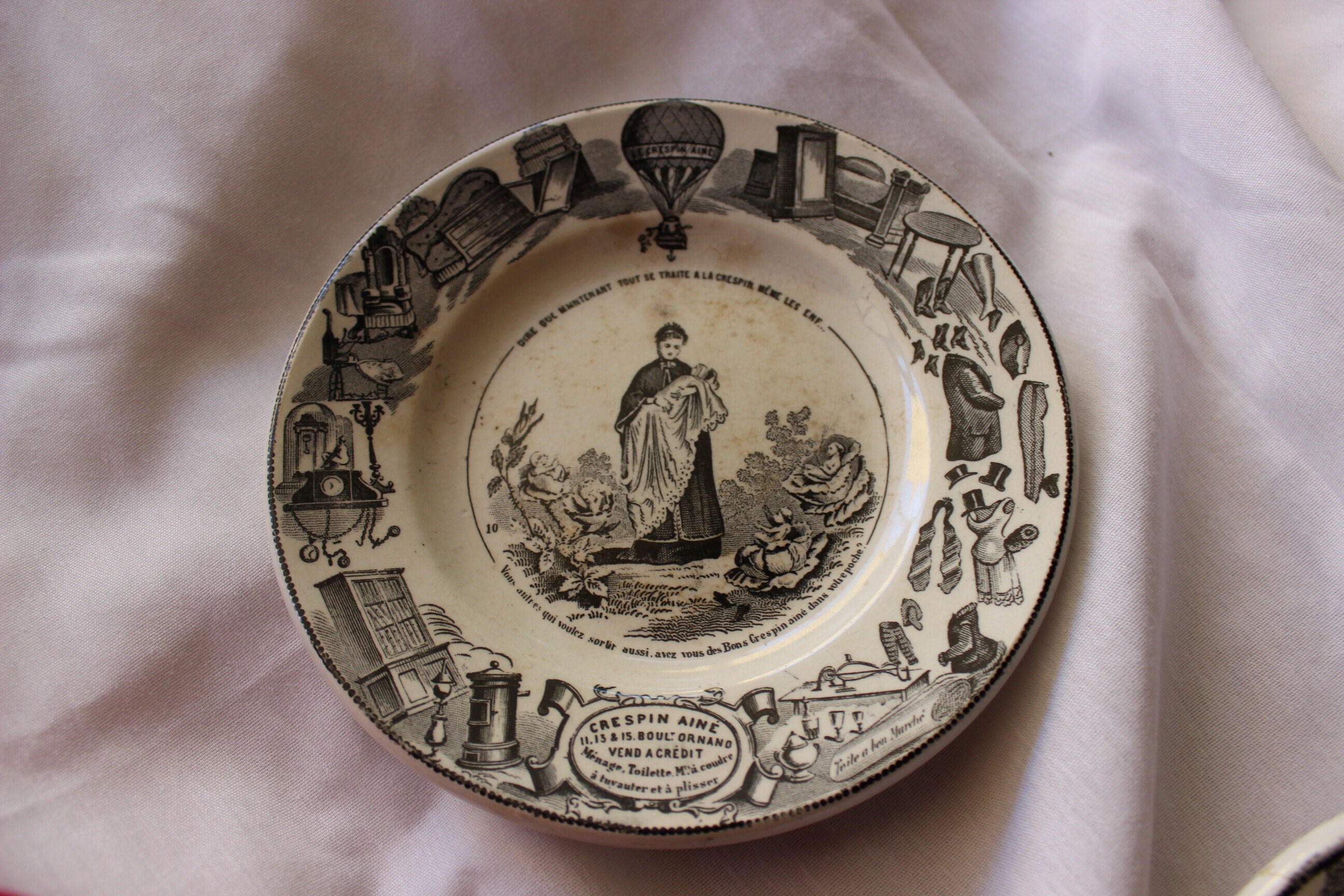 2 Unique Black and White Transferware Plates Etsy