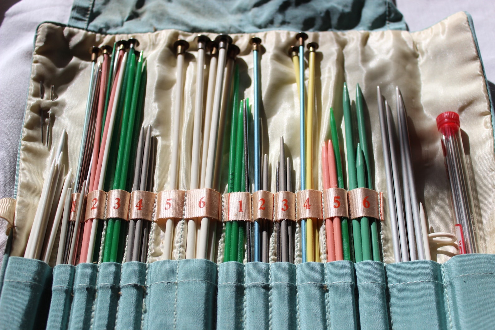 Vintage Susan Bates Knitting Needles Set with Fabric Case Etsy