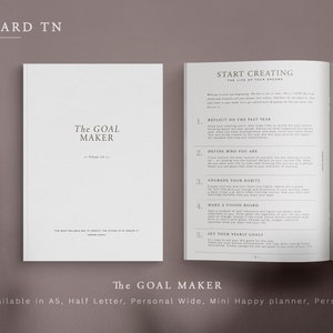 STANDARD TN - The Goal-Maker  -  minimal design, printable insert