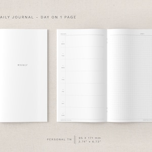 Personal TN - Horizontal Weeks + Grid - minimal design, printable insert