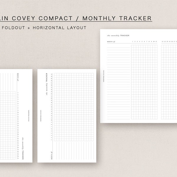 FC Compact - monthly tracker - minimal design, printable insert