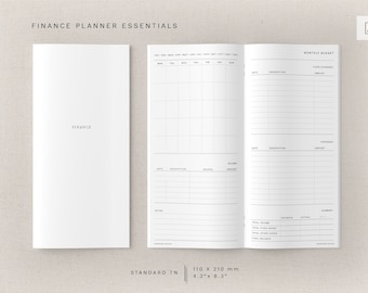 Standard TN - finance essentials inserts - minimal design, printable insert