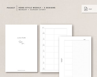 POCKET - Hobo Style Weekly - Monday + Sunday start