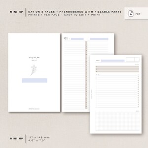 Mini HP  -  DO2P - day on 2 pages – editable