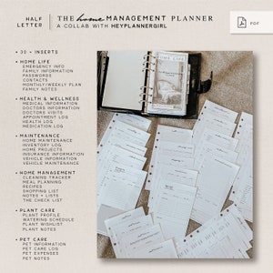 Half Letter - The Home Management Planner - Una colaboración con HeyPlannerGirlPrints