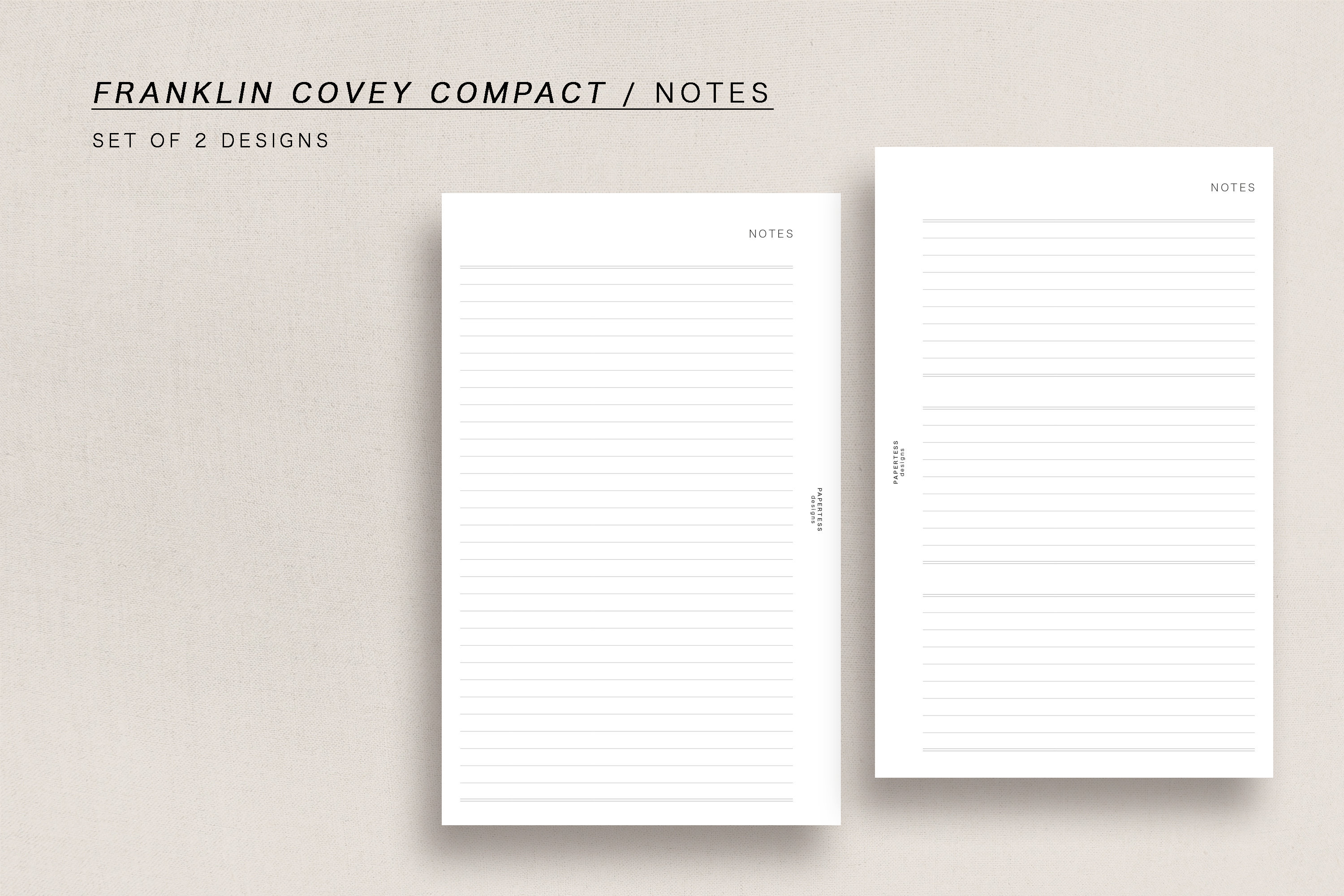 printable inserts minimal design categorized notes FC Compact The Grid ...