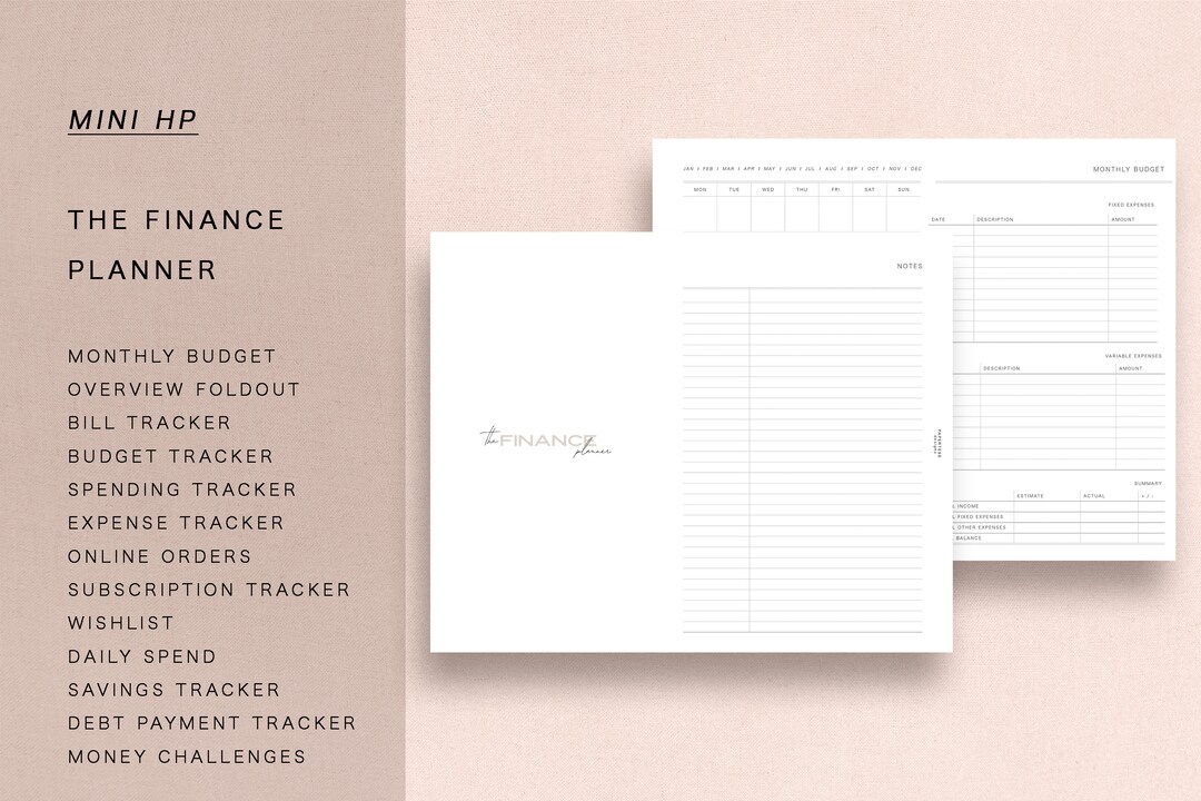 MINI HP - the Finance Planner, Printable Insert - Etsy