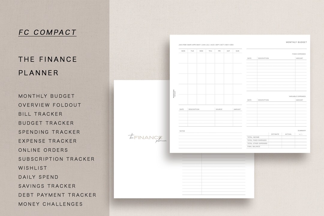 FC Compact - the Finance Planner, Franklin Covey Compact, Printable ...