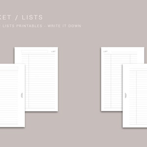 Può includere: Due liste stampabili, ciascuna con la parola "LISTA" in alto. Le liste sono progettate per l'uso in tasca e fanno parte di un set di due.