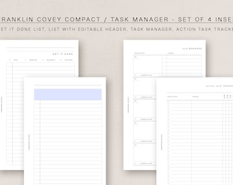 FC COMPACT  - Task Manager - Set, minimal design, printable insert