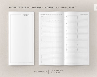 Standard TN - Rachels Weekly - minimal design, printable insert