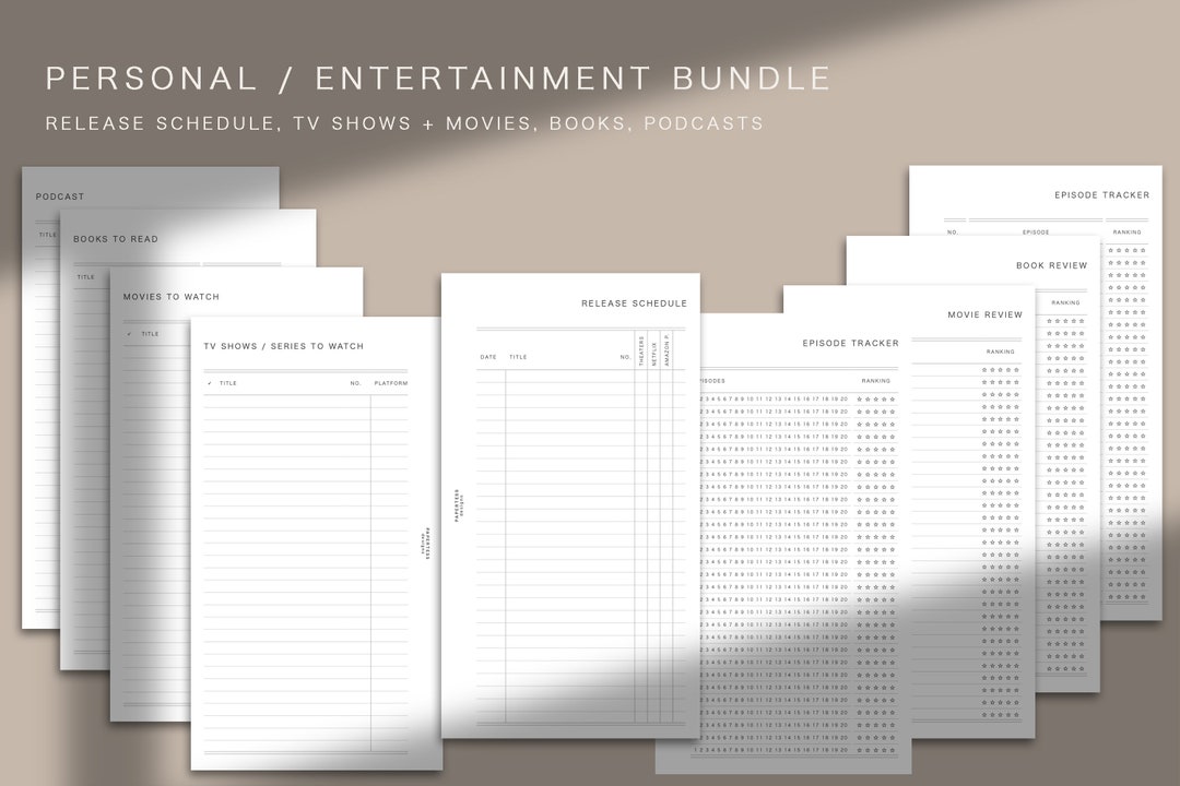 Personal - ENTERTAINMENT BUNDLE, PERSONAL Size, Printable Insert - Etsy