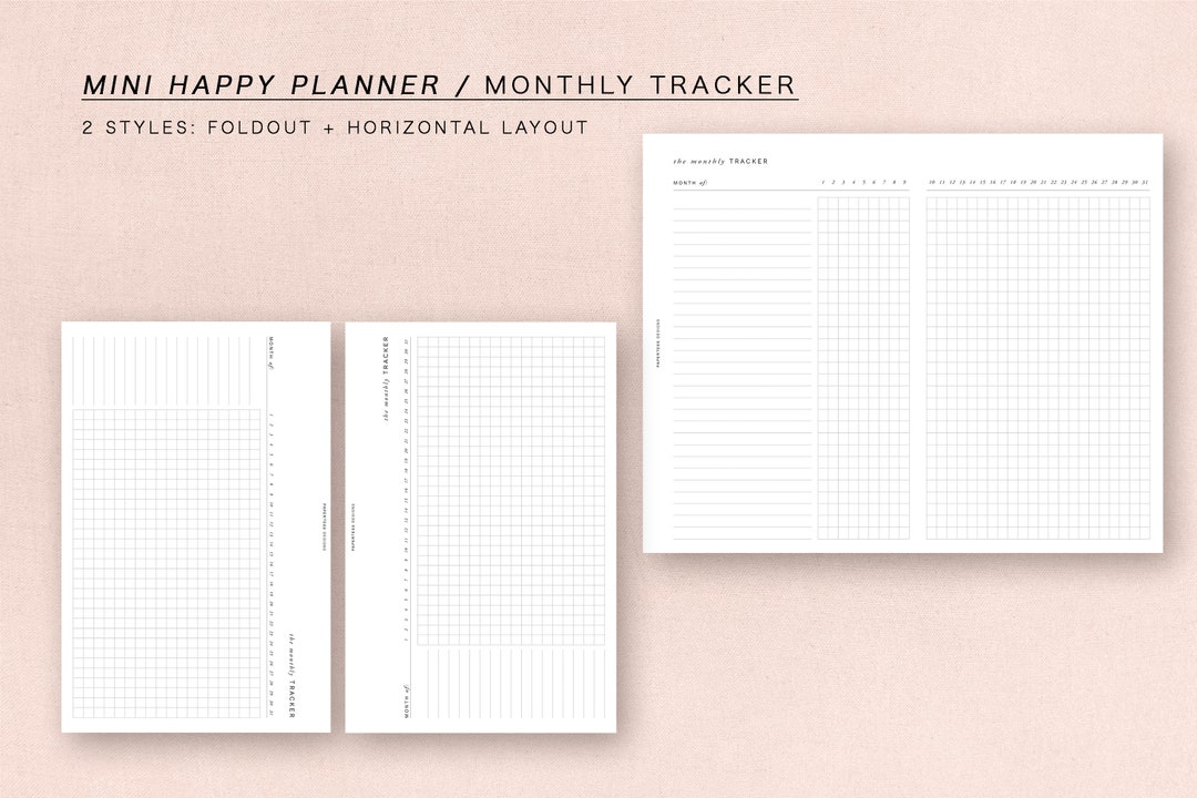 Mini HP - Monthly Tracker - Minimal Design, Printable Insert - Etsy