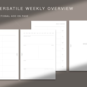 A5 size - versatile WEEKLIES + ADD on page, printable insert