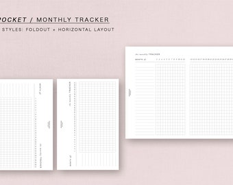 POCKET - monthly tracker - minimal design, printable insert