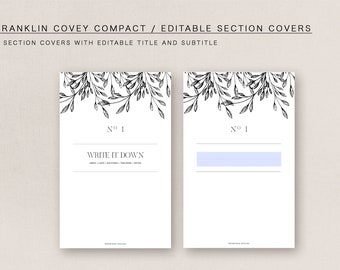 FC COMPACT  - EDITABLE section cover, minimal design, printable insert