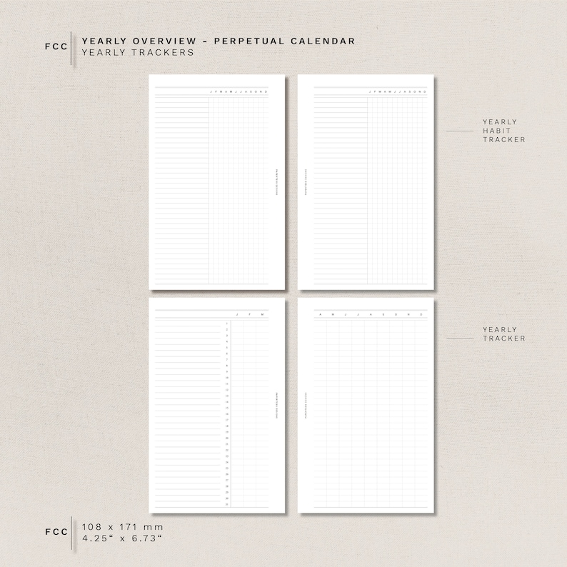 FC Compact - Yearly BASE Bundle - Perpetual Calendar - Undated ...