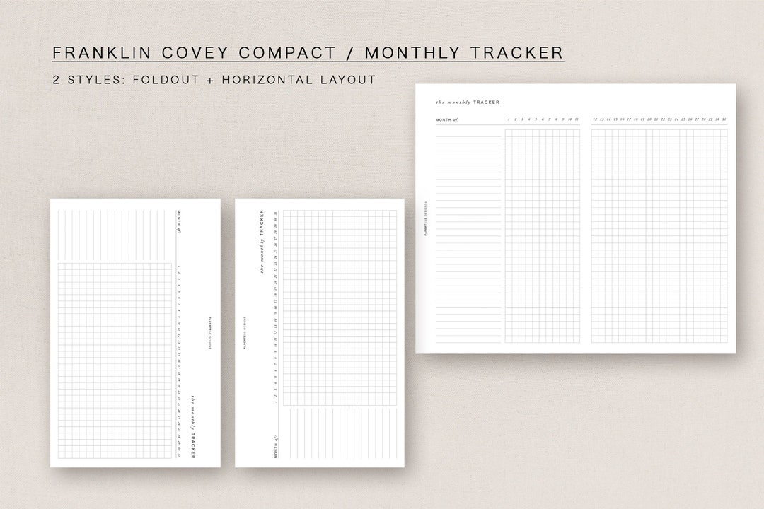 FC Compact - Monthly Tracker - Minimal Design, Printable Insert - Etsy