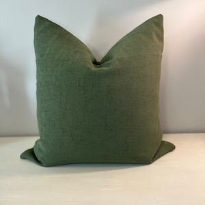 Dark Green Woven Throw Pillow Cover