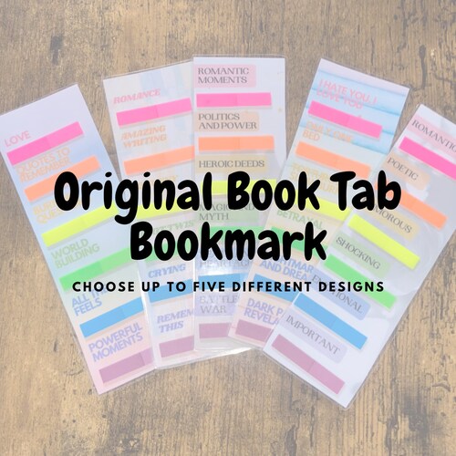 Book Tab Bookmarks Original Etsy