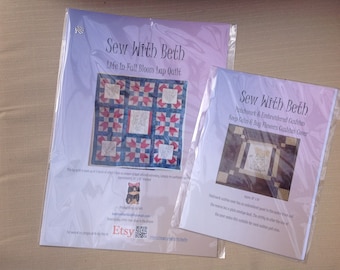 EXTENDED SALE PRICE includes postage. 2 patterns - Life In Full Bloom Quilt & Keep Calm And Buy Flowers Cushion Cover - Sew With Beth