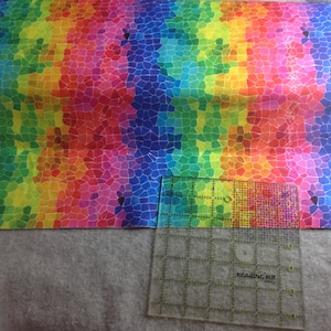 100% Craft Cotton -Mosaic Rainbow - Half Metre Piece, will cut in continuous length for multiple orders