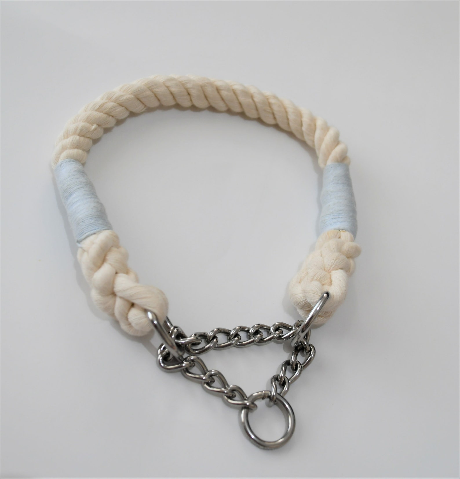 Martingale Rope COLLAR / / Natural Cotton Rope Dog Collar / Etsy