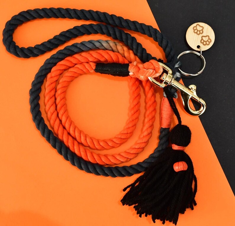 PUMPKIN LEASH / Halloween Rope Leash / Cotton Rope Dog Leash / Etsy