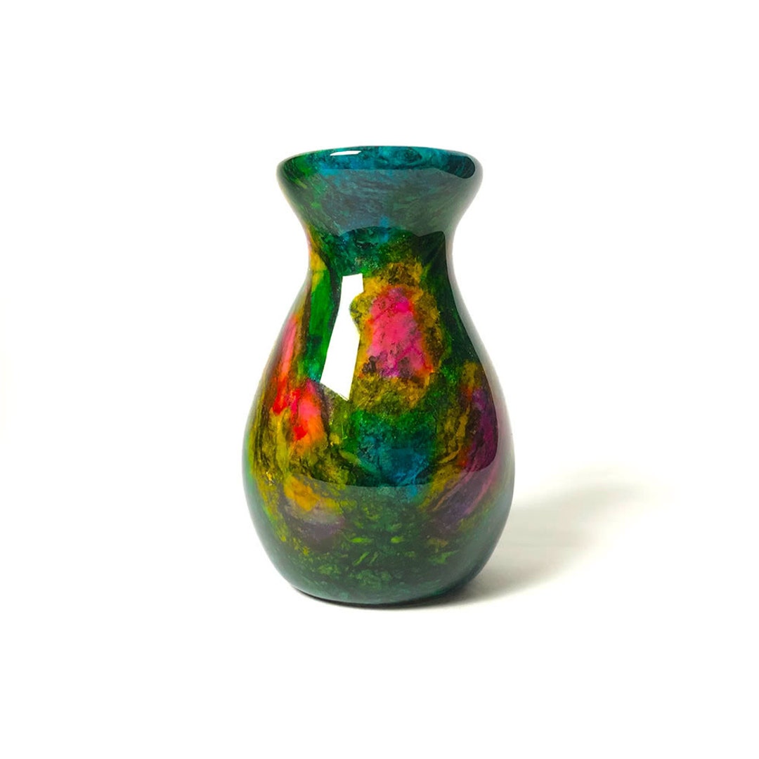 ARTFINITY™ Rainbow Jade Craft Vase saint / Guanyin, Art Deco Vase
