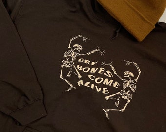Dry Bones Come Alive Hoodie Dark Chocolate Maroon Cream - Etsy